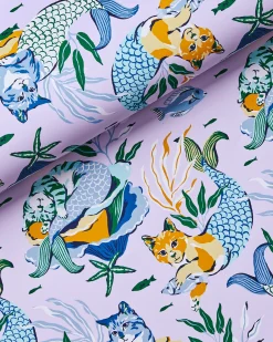Peel & Stick Wallpaper in Meowing Mermaids