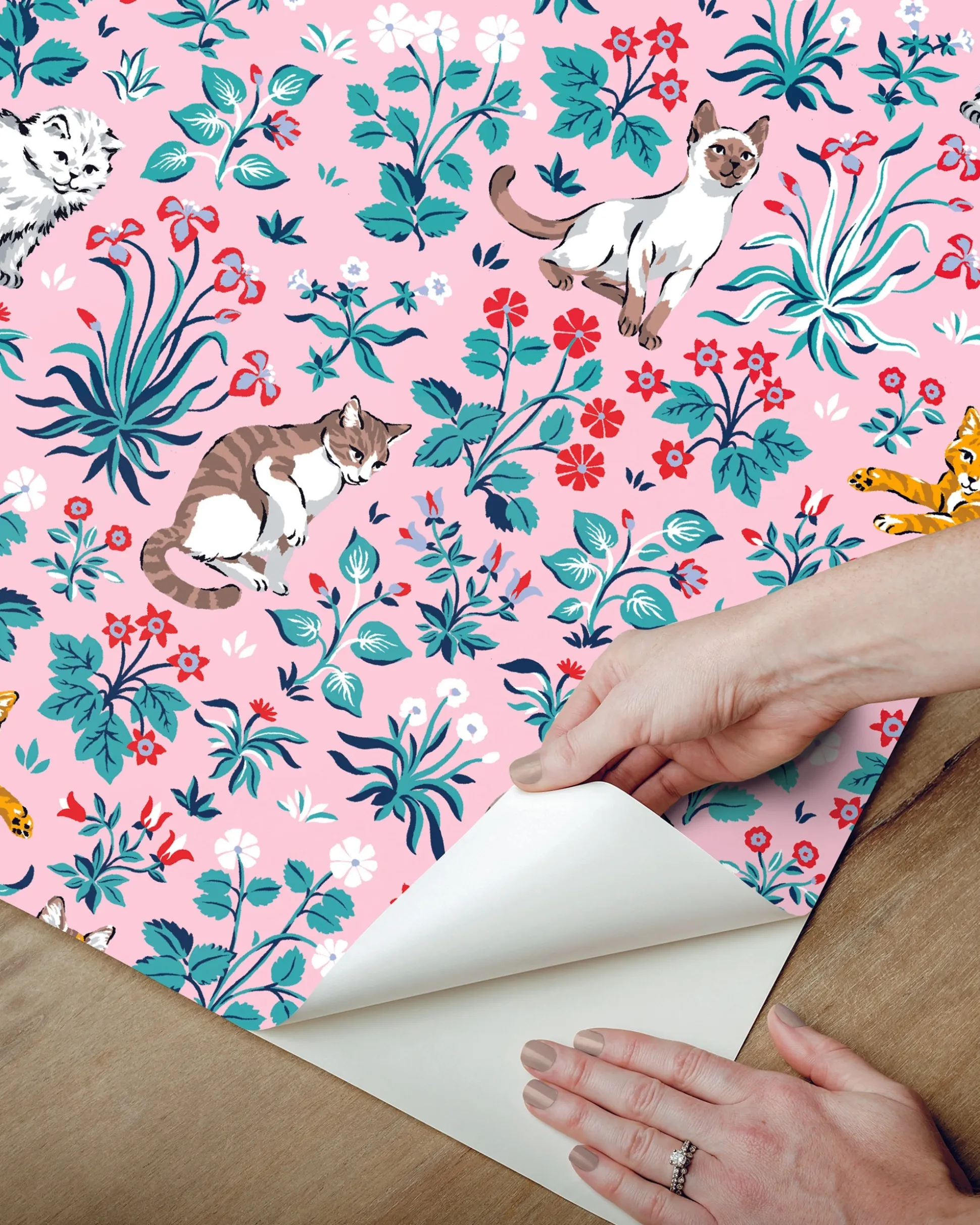 Peel & Stick Wallpaper in Must Love Cats