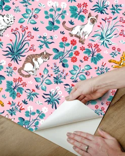 Peel & Stick Wallpaper in Must Love Cats