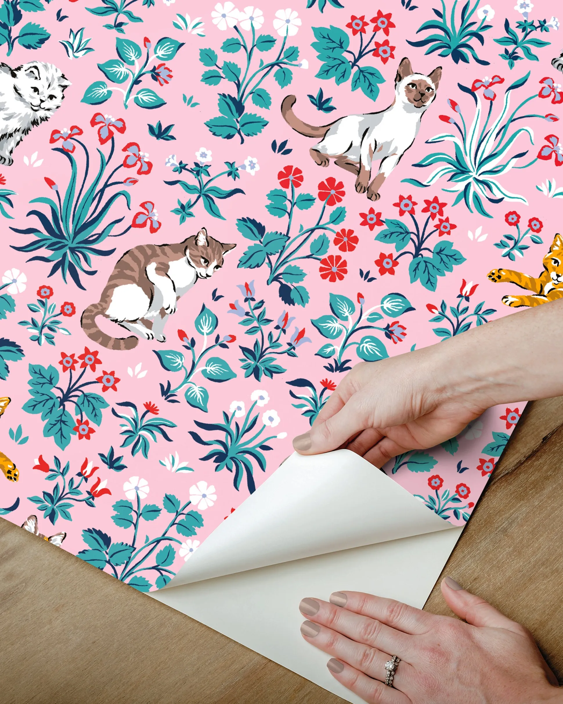 Peel & Stick Wallpaper in Must Love Cats
