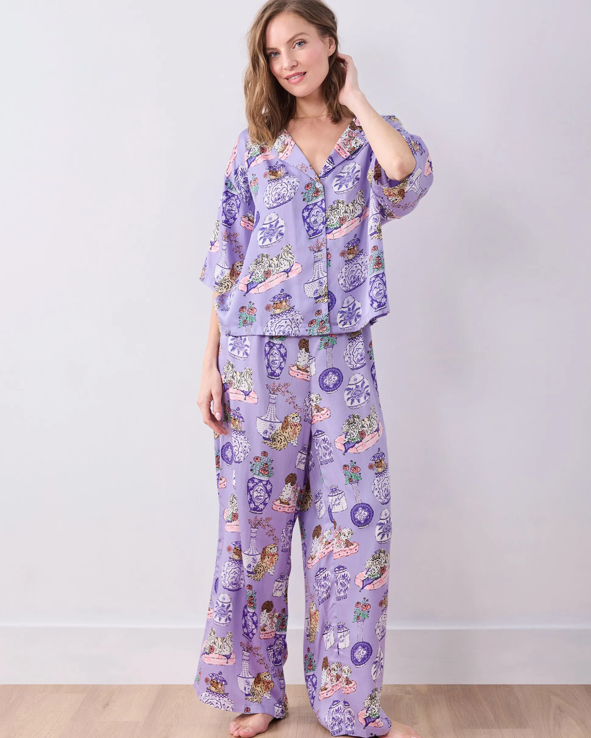 Petite Eco Satin Wildest Dreams Set in Fancy Dogs