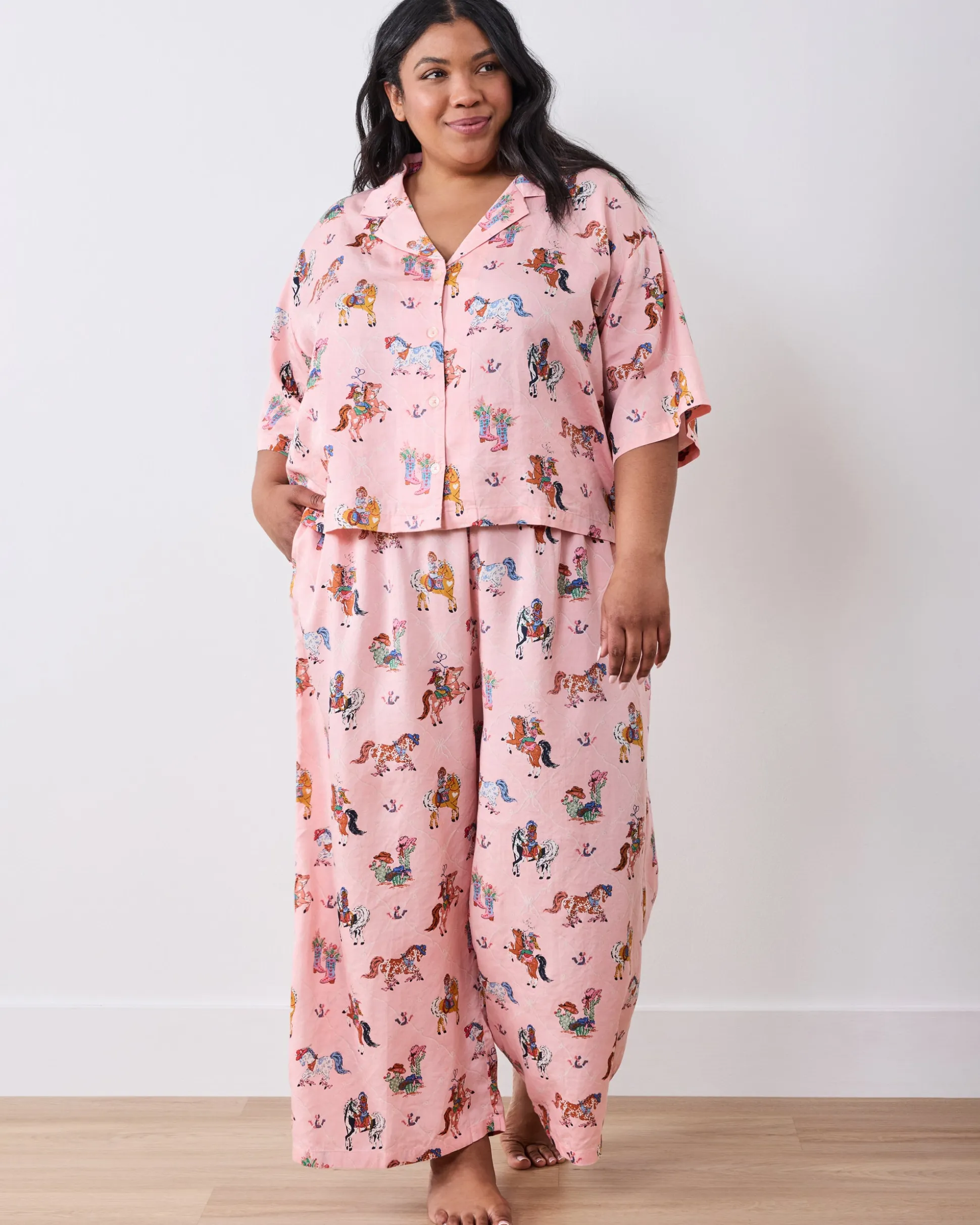 Petite Eco Satin Wildest Dreams Set in Cowgirl Chic