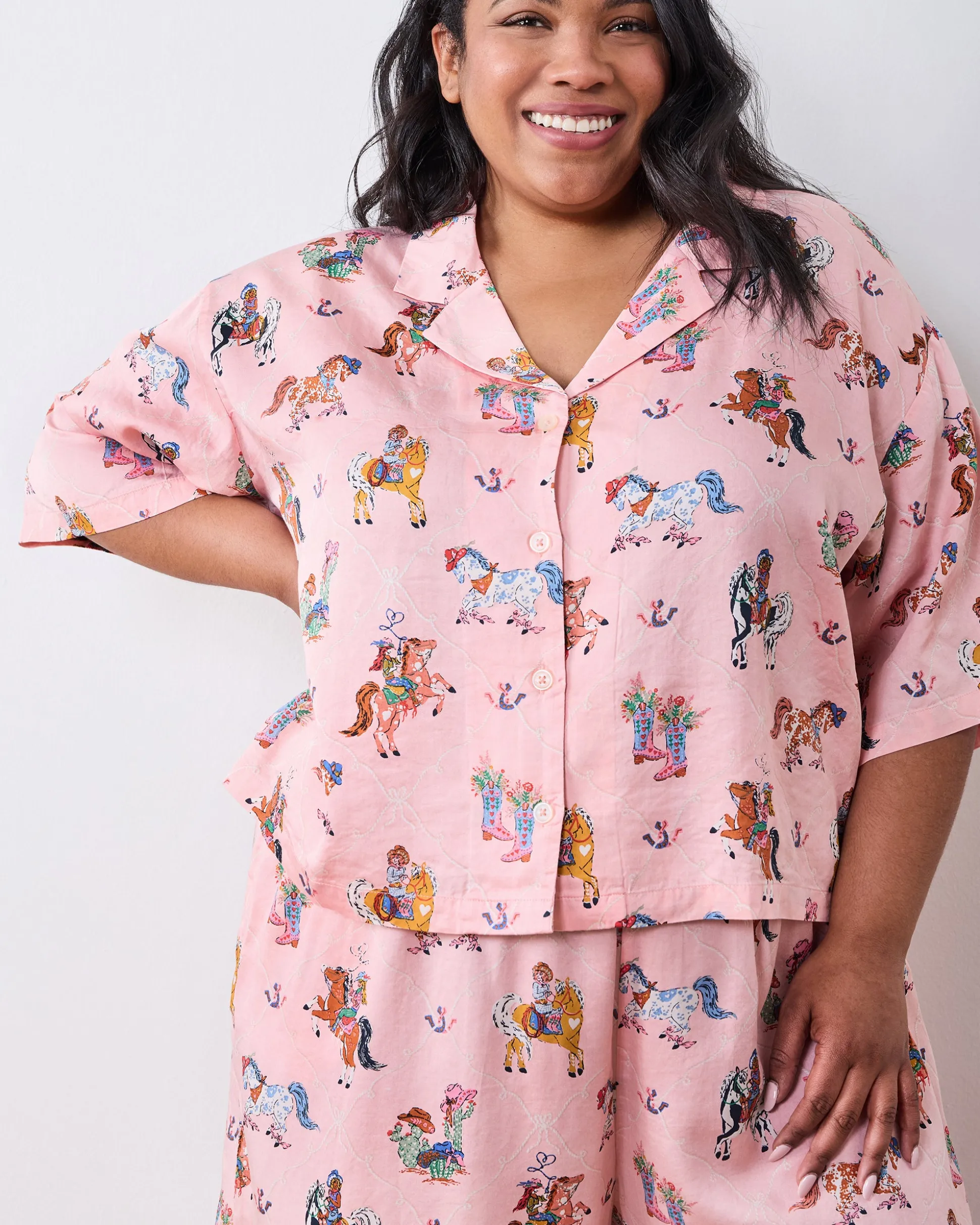 Petite Eco Satin Wildest Dreams Set in Cowgirl Chic
