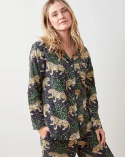 Petite Lightweight Flannel Long PJ Set in Bagheera
