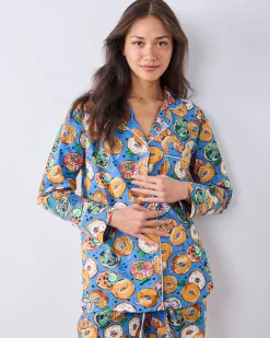 Petite Long PJ Set in Bagels & Schmear