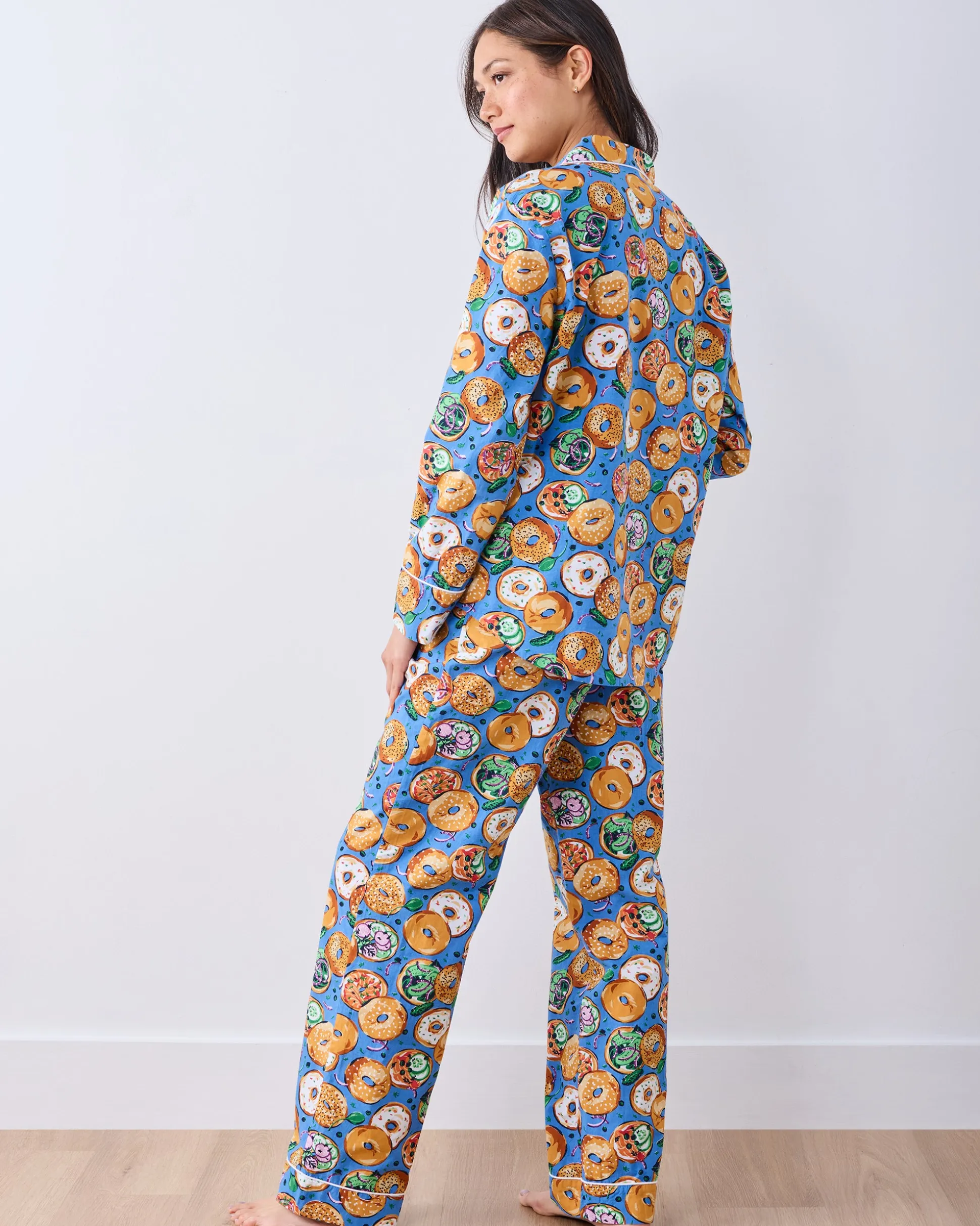 Petite Long PJ Set in Bagels & Schmear