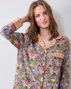 Petite Long PJ Set in Bee Tapestry