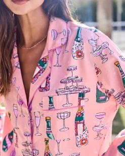 Petite Long PJ Set in Champagne Tower