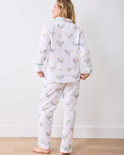 Petite Long PJ Set in Embroidered Tennis Club