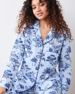 Petite Long PJ Set in High Tea Toile
