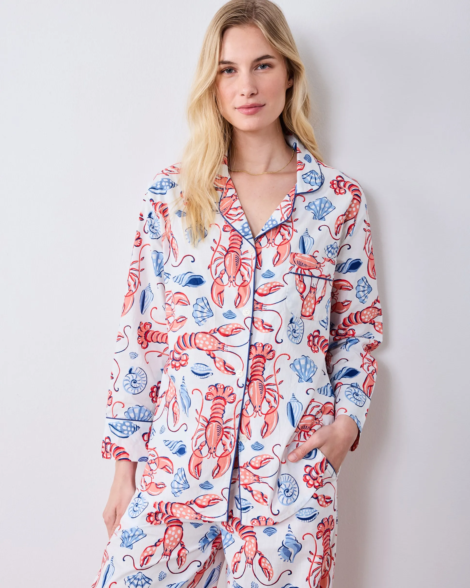 Petite Long PJ Set in Lobster Landing