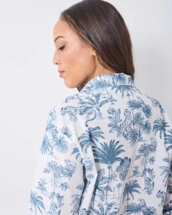 Petite Long PJ Set in Tropical Toile