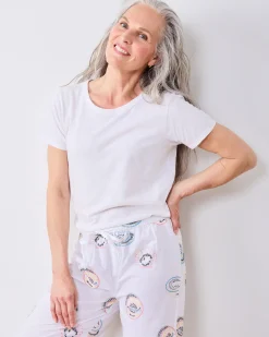 Petite PJ Pants in Embroidered Caviar Club