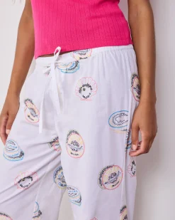 Petite PJ Pants in Embroidered Caviar Club