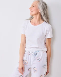 Petite PJ Pants in Embroidered Caviar Club