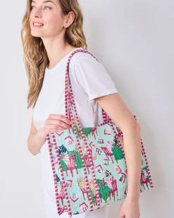 Petite Traveler Tote in Mah Jongg Menagerie
