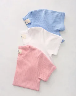Piece Pointelle Tee Bundle in 3