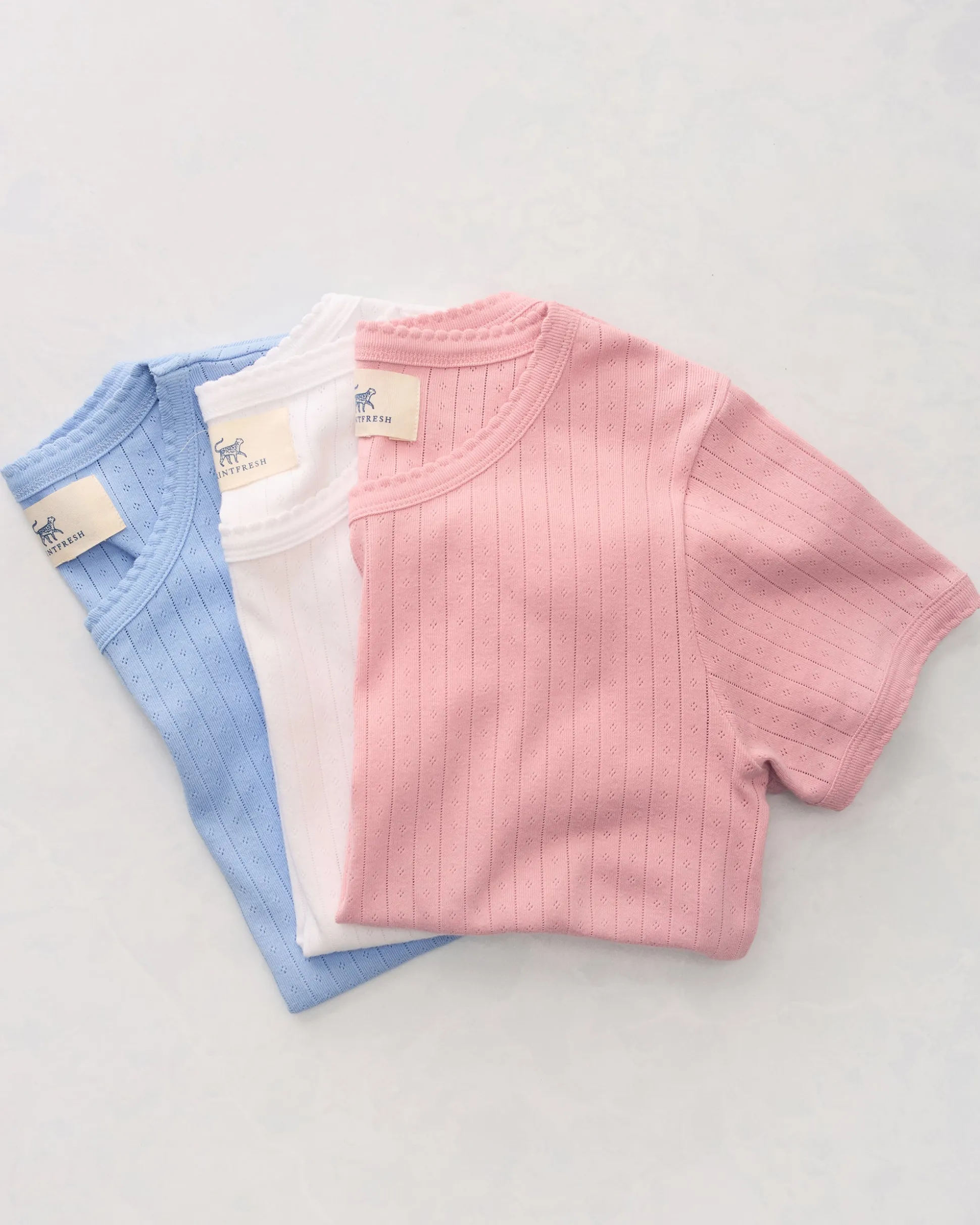 Piece Pointelle Tee Bundle in 3