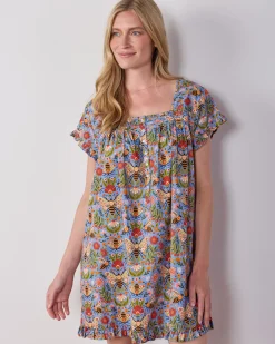 Pintuck Nightgown in Bee Tapestry