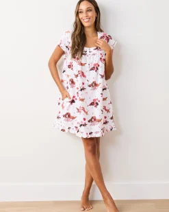 Pintuck Nightgown in Dachshund Date