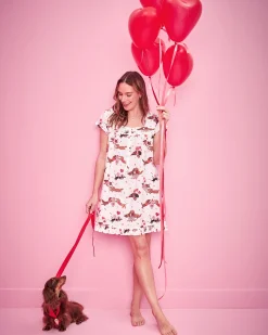 Pintuck Nightgown in Dachshund Date