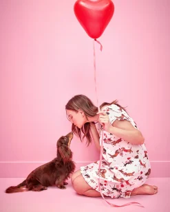 Pintuck Nightgown in Dachshund Date