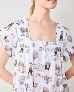 Pintuck Nightgown in Fur Ever Yours