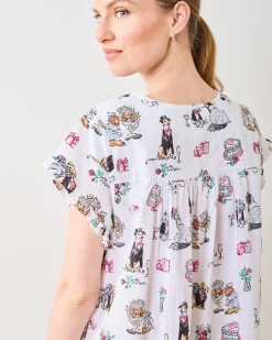 Pintuck Nightgown in Fur Ever Yours