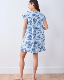 Pintuck Nightgown in High Tea Toile