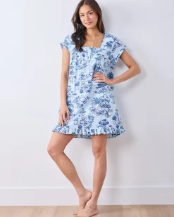 Pintuck Nightgown in High Tea Toile