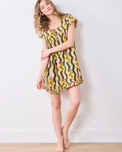 Pintuck Nightgown in Lemon Twist