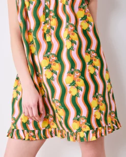 Pintuck Nightgown in Lemon Twist