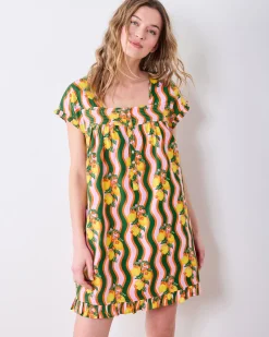 Pintuck Nightgown in Lemon Twist