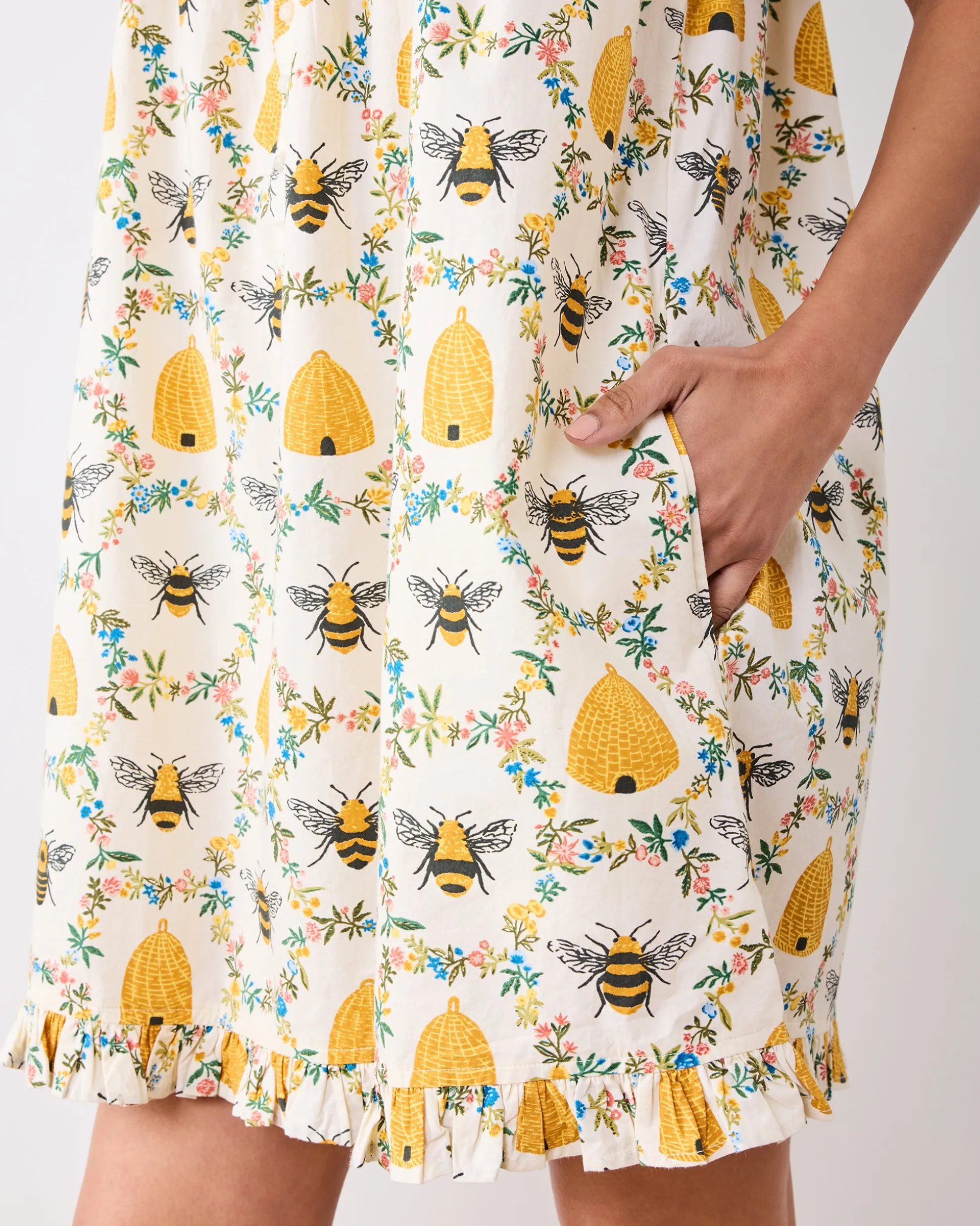 Pintuck Nightgown in Sweet Bee