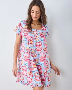 Pintuck Nightgown in Vintage Cakes