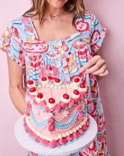 Pintuck Nightgown in Vintage Cakes