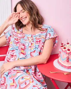 Pintuck Nightgown in Vintage Cakes