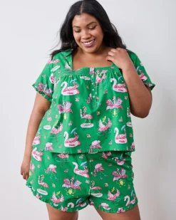 Pintuck Short Set in Flock Party