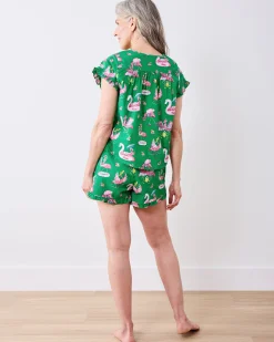 Pintuck Short Set in Flock Party