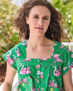 Pintuck Short Set in Flock Party
