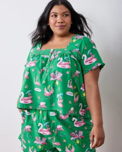 Pintuck Short Set in Flock Party