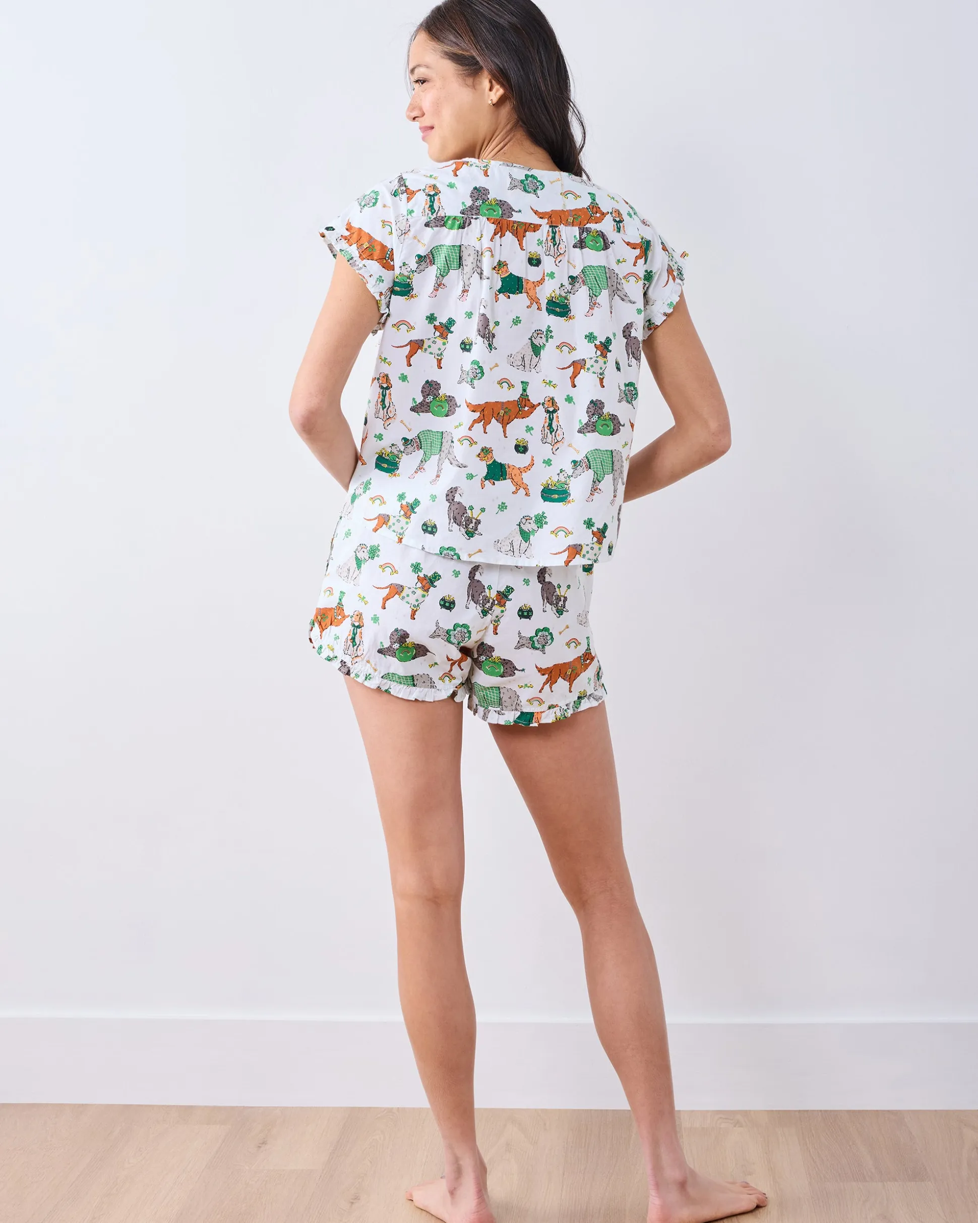 Pintuck Short Set in Lucky Paws