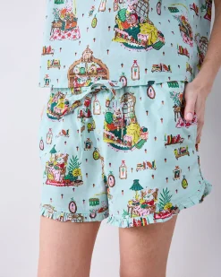 Pintuck Short Set in Reading Nook