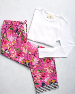 PJ Pants & Pointelle Long Sleeve Bundle in Bird & Blossom