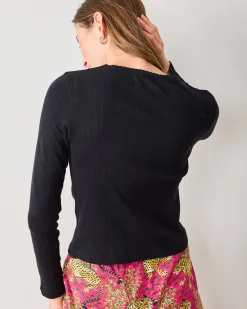 Pointelle Long Sleeve in Cat Eye