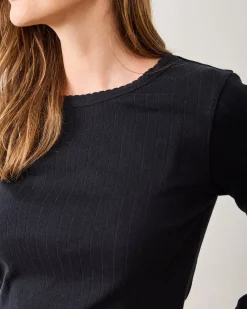 Pointelle Long Sleeve in Cat Eye
