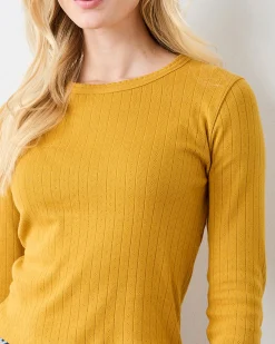 Pointelle Long Sleeve in Goldenrod