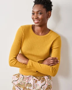 Pointelle Long Sleeve in Goldenrod