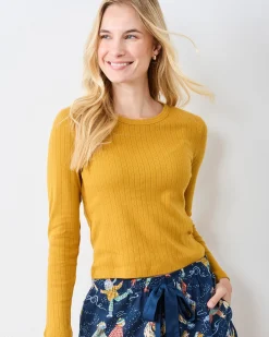 Pointelle Long Sleeve in Goldenrod
