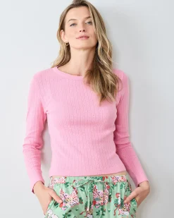 Pointelle Long Sleeve in Pink Taffy